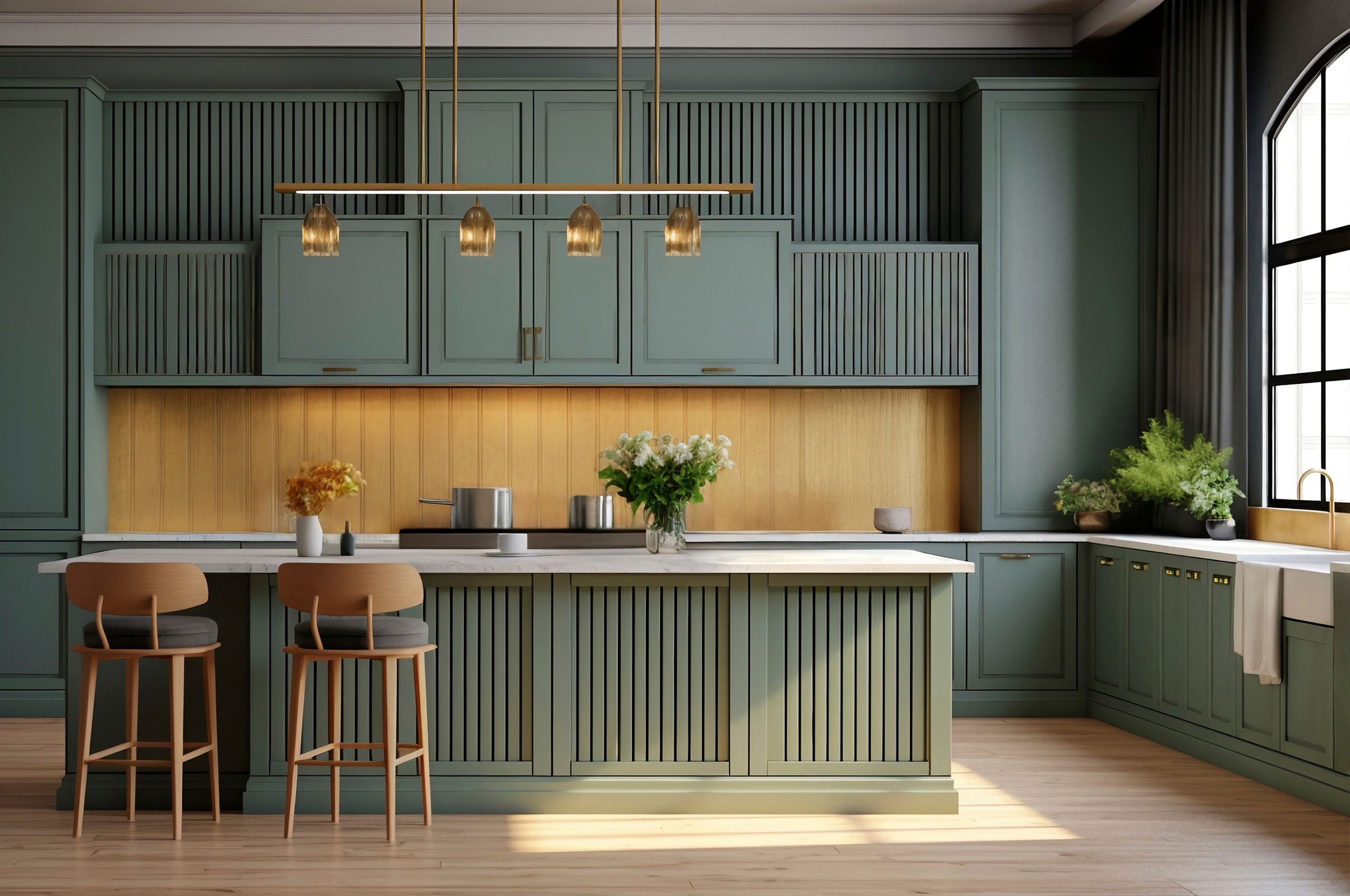 Green neoclassical cabinet 1403